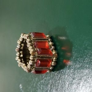 Amber Bronze Studded Elastic Ring